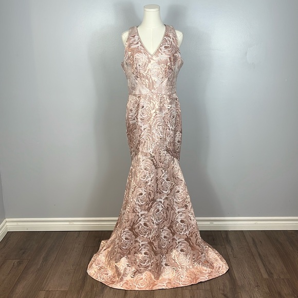 Theia Dresses & Skirts - THEIA Metallic Blush Pink Gown
